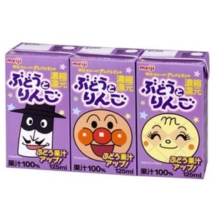 明治　それいけ！アンパンマンのぶどうとりんご 125ml&times;3