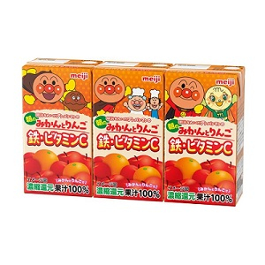 明治　アンパンマンの朝のみかんとりんご　鉄・ビタミンＣ 125ml&times;3